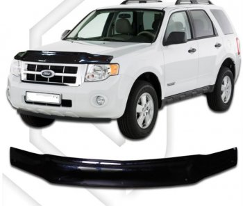 2 969 р. Дефлектор капота (USA) CA-Plastiс exclusive Ford Escape 2 (2008-2012) (Classic черный, Без надписи)  с доставкой в г. Кемерово. Увеличить фотографию 1