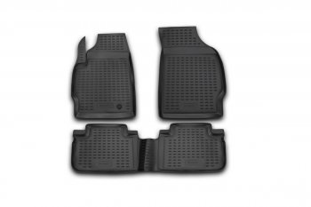 3 589 р. Комплект ковриков салона Element (полиуретан) Ford Escape 2 (2008-2012) (Черные)  с доставкой в г. Кемерово. Увеличить фотографию 1