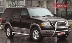 20 879 р. Защита переднего бампера Souz-96 (d76) Ford Expedition U222 (2002-2006)  с доставкой в г. Кемерово. Увеличить фотографию 2