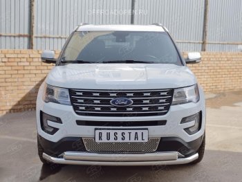 3 689 р. Решетка радиатора Russtal лист Ford Explorer U502 2-ой рестайлинг, 5 дв. (2017-2019) (Неокрашенная)  с доставкой в г. Кемерово. Увеличить фотографию 3
