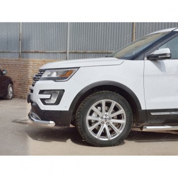 16 949 р. Одинарная защита переднего бампера диаметром 76 мм  Ford Explorer  U502 (2015-2019) 1-ый рестайлинг, 5 дв., 2-ой рестайлинг, 5 дв.  с доставкой в г. Кемерово. Увеличить фотографию 3