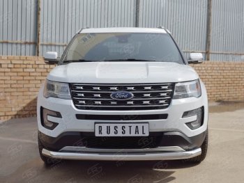 16 949 р. Одинарная защита переднего бампера диаметром 76 мм  Ford Explorer  U502 (2015-2019) 1-ый рестайлинг, 5 дв., 2-ой рестайлинг, 5 дв.  с доставкой в г. Кемерово. Увеличить фотографию 4