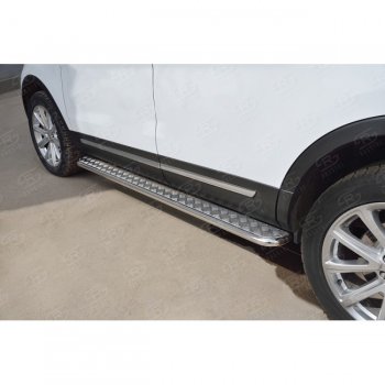 22 999 р. Широкая защита порогов с трубой d42 мм SLITKOFF v2  Ford Explorer  U502 (2015-2019) 1-ый рестайлинг, 5 дв., 2-ой рестайлинг, 5 дв.  с доставкой в г. Кемерово. Увеличить фотографию 2