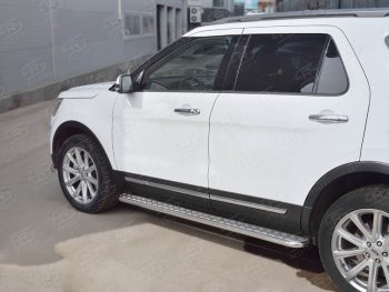 22 999 р. Широкая защита порогов с трубой d42 мм SLITKOFF v2  Ford Explorer  U502 (2015-2019) 1-ый рестайлинг, 5 дв., 2-ой рестайлинг, 5 дв.  с доставкой в г. Кемерово. Увеличить фотографию 4