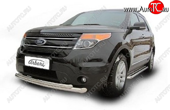 24 659 р. Двойная защита переднего бампера (d76+d57) Arbori  Ford Explorer ( U502,  U625) (2017-2025) 2-ой рестайлинг, 5 дв., 5 дв.  с доставкой в г. Кемерово