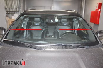 1 699 р. Водостоки (дефлектора) лобового стекла Стрелка 11 Ford Explorer U625 5 дв. (2019-2025)  с доставкой в г. Кемерово. Увеличить фотографию 3