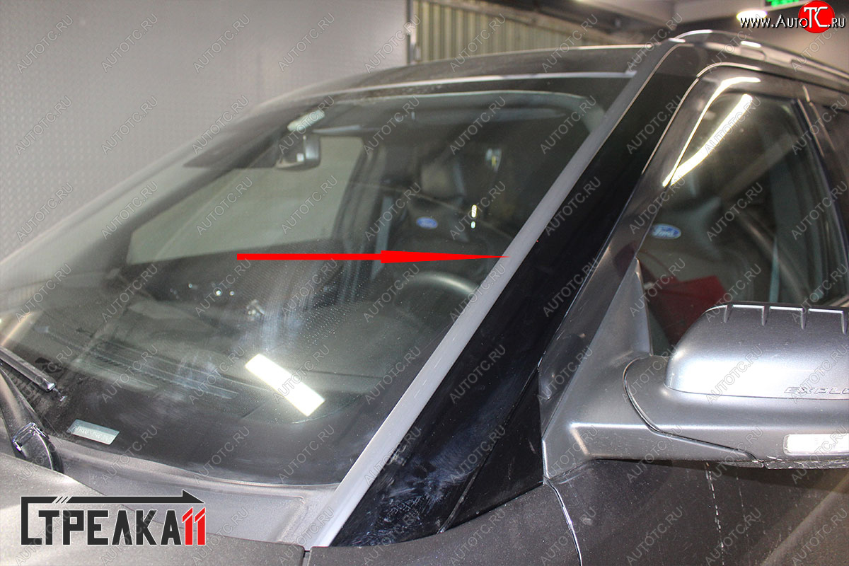 1 699 р. Водостоки (дефлектора) лобового стекла Стрелка 11 Ford Explorer U625 5 дв. (2019-2025)  с доставкой в г. Кемерово