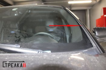 1 699 р. Водостоки (дефлектора) лобового стекла Стрелка 11 Ford Explorer U625 5 дв. (2019-2025)  с доставкой в г. Кемерово. Увеличить фотографию 2