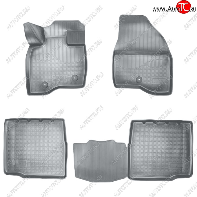 3 399 р. Коврики салонные Noplast (3D, 5 мест)  Ford Explorer  U502 (2017-2019) 2-ой рестайлинг, 5 дв. (Серые)  с доставкой в г. Кемерово