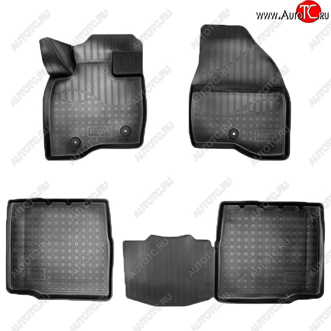 2 899 р. Коврики салонные Noplast (3D, 5 мест).  Ford Explorer  U502 (2017-2019) 2-ой рестайлинг, 5 дв. (Черные)  с доставкой в г. Кемерово