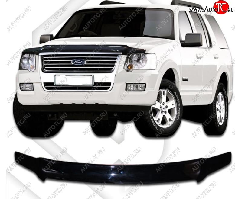 2 059 р. Дефлектор капота CA-Plastic Ford Explorer U251 5 дв. (2006-2010) (Classic черный, Без надписи) с доставкой в г. Кемерово Увеличить фотографию 1 2 059 р. Дефлектор капота CA-Plastic Ford Explorer U251 5 дв. (2006-2010) (Classic черный, Без надписи) с доставкой в г. Кемерово