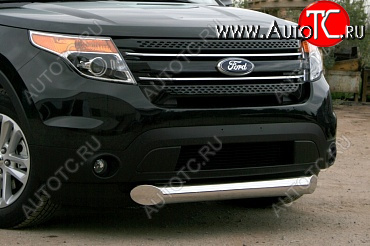 1 159 р. Защита переднего бампера Souz-96 (нержавеющая сталь d100 мм)  Ford Explorer  U502 (2010-2016) дорестайлинг  с доставкой в г. Кемерово