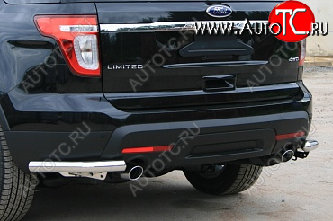 4 049 р. Защита заднего бампера Souz-96 (нержавеющая сталь 60 мм)  Ford Explorer  U502 (2010-2016) дорестайлинг  с доставкой в г. Кемерово