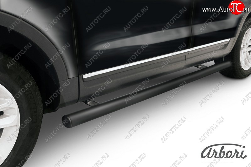 8 819 р. Защита штатных порогов Arbori (черная, d76 mm).  Ford Explorer  U502 (2010-2016) дорестайлинг  с доставкой в г. Кемерово