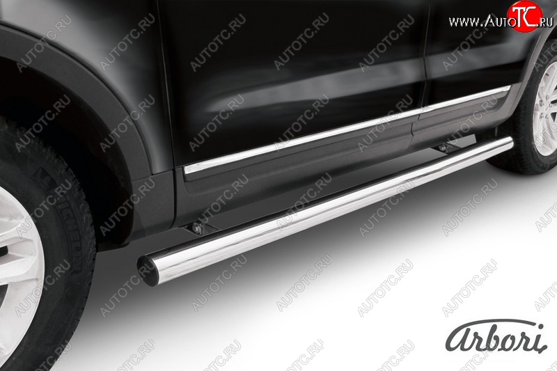 21 509 р. Защита штатных порогов Arbori (нержавейка, d76 mm).  Ford Explorer  U502 (2010-2016) дорестайлинг  с доставкой в г. Кемерово