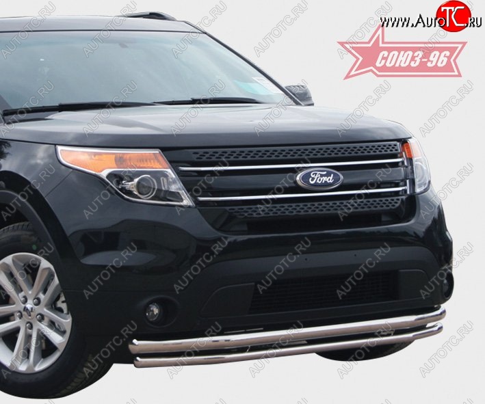 26 684 р. Защита переднего бампера двойная Souz-96 (d460/42)  Ford Explorer  U502 (2010-2016) дорестайлинг  с доставкой в г. Кемерово