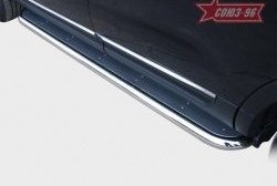Защита порогов с листом Souz-96 (d60). Ford Explorer  U502 (2010-2016) дорестайлинг