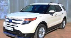 19 999 р. Защита порогов из круглой трубы диаметром 63 мм SLITKOFF  Ford Explorer  U502 (2010-2016) дорестайлинг  с доставкой в г. Кемерово. Увеличить фотографию 4