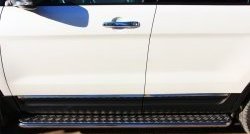 24 649 р. Широкая защита порогов SLITKOFF Ford Explorer U502 дорестайлинг (2010-2016)  с доставкой в г. Кемерово. Увеличить фотографию 2
