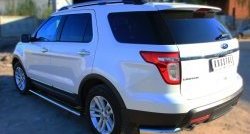 19 999 р. Защита заднего бампера (Ø76 мм уголки, нержавейка) SLITKOFF  Ford Explorer  U502 (2010-2016) дорестайлинг  с доставкой в г. Кемерово. Увеличить фотографию 3
