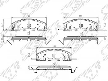 1 279 р. Колодки тормозные SAT (передние) Ford Explorer U502 дорестайлинг (2010-2016)  с доставкой в г. Кемерово. Увеличить фотографию 1