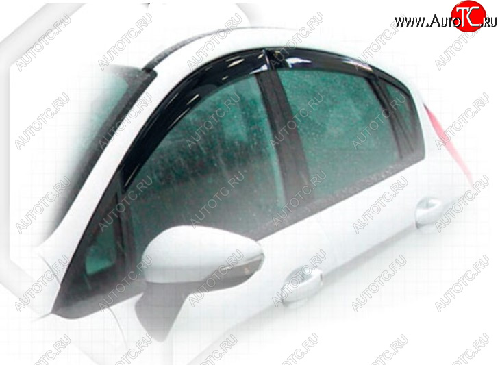 1 899 р. Дефлектора окон CA-Plastic Ford Fiesta 6 хэтчбэк 5 дв. дорестайлинг (2008-2012) (Classic полупрозрачный, Без хром молдинга, Крепление только на скотч)  с доставкой в г. Кемерово