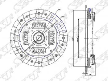 4 089 р. Комплект сцепления (1,25-1,4, 1.6) SAT  Ford Fiesta  5 (2001-2008), Ford Fusion  1 (2002-2012), Mazda 2/Demio  DY (2002-2007)  с доставкой в г. Кемерово. Увеличить фотографию 1