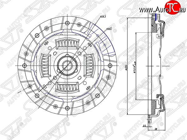 4 089 р. Комплект сцепления (1,25-1,4, 1.6) SAT  Ford Fiesta  5 (2001-2008), Ford Fusion  1 (2002-2012), Mazda 2/Demio  DY (2002-2007)  с доставкой в г. Кемерово