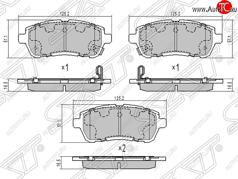 1 089 р. Колодки тормозные SAT (передние)  Ford Fiesta  6 (2008-2019), Mazda 2/Demio  DE (2007-2014), Toyota Tank (2016-2025)  с доставкой в г. Кемерово