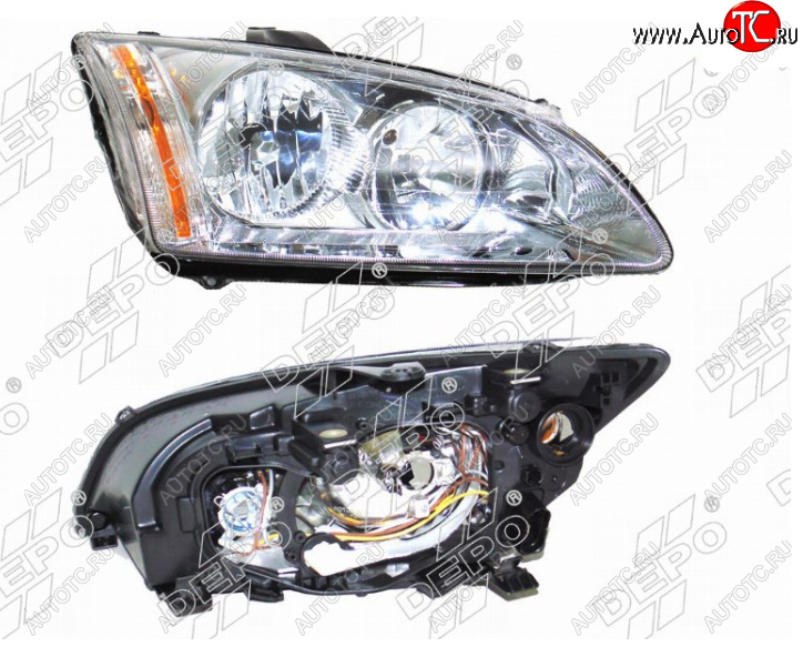 9 899 р. Правая фара (хром) DEPO Ford Focus 2 универсал дорестайлинг (2004-2008)  с доставкой в г. Кемерово