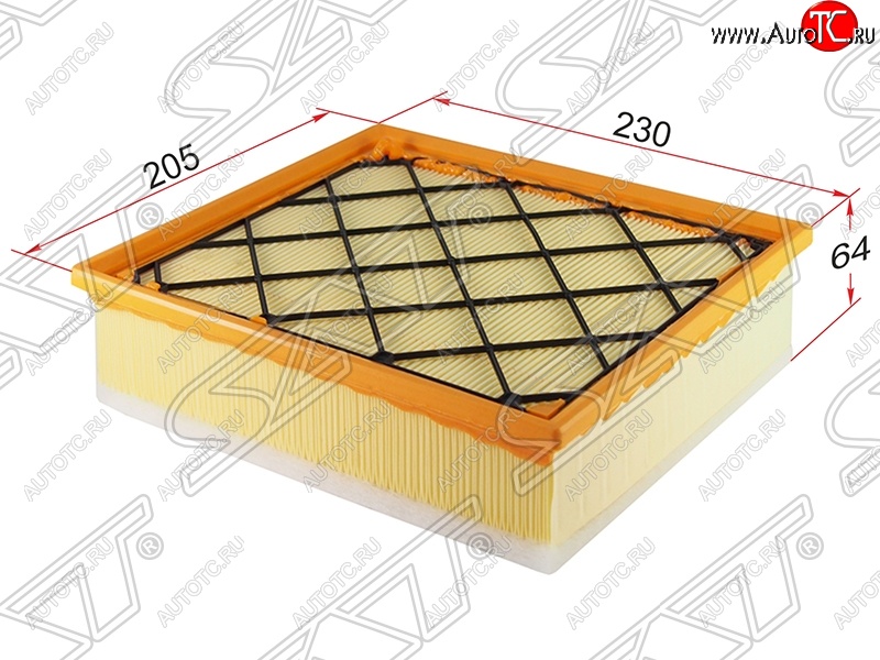 266 р. Фильтр воздушный двигателя SAT (2,5)  Ford Focus  2 (2004-2011), Ford Kuga  1 (2008-2013), Ford Mondeo (2007-2014), Ford S-Max  1 (2006-2015), Volvo C30  хэтчбэк 3 дв. (2006-2012), Volvo S80 ( AS60 седан,  AS40,AS70, AS90) (2006-2016)  с доставкой в г. Кемерово