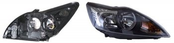14 399 р. Левая фара SAT (с мех. корректором чёрная) Ford Focus 2 седан рестайлинг (2007-2011)  с доставкой в г. Кемерово. Увеличить фотографию 2
