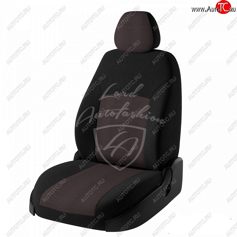 6 749 р. Чехлы для сидений (GhiaTitanium) Lord Autofashion Дублин (жаккард) Ford Focus 2 хэтчбэк 3 дв. дорестайлинг (2004-2007) (Черный, вставка Ёж Красный)  с доставкой в г. Кемерово