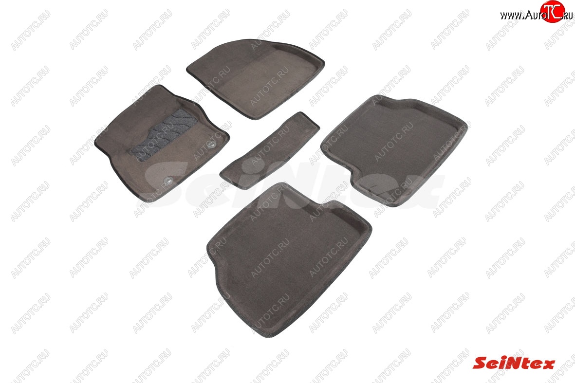 6 699 р. Коврики ворсовые в салон Seintex (3D)  Ford Focus  2 (2007-2011) универсал рестайлинг (Серый)  с доставкой в г. Кемерово
