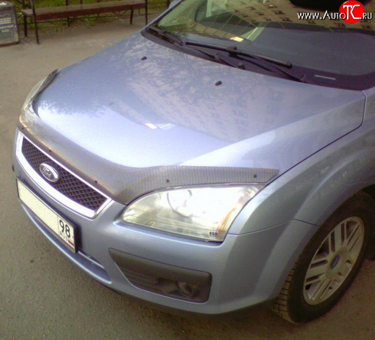 4 899 р. Дефлектор капота NovLine (прозрачный) Ford Focus 2 универсал дорестайлинг (2004-2008)  с доставкой в г. Кемерово