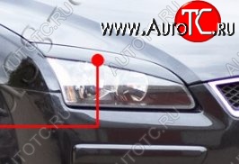 1 099 р. Реснички на фары RA v2 Ford Focus 2 универсал дорестайлинг (2004-2008) (Неокрашенные)  с доставкой в г. Кемерово