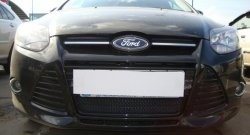 1 749 р. Сетка на бампер Russtal (черная) Ford Focus 3 универсал дорестайлинг (2010-2015)  с доставкой в г. Кемерово. Увеличить фотографию 4