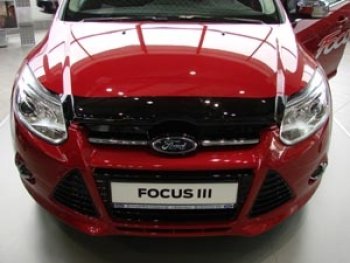 3 299 р. Дефлектор капота SIM Ford Focus 3 хэтчбэк дорестайлинг (2010-2015)  с доставкой в г. Кемерово. Увеличить фотографию 1