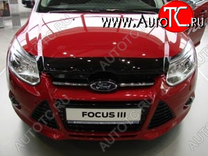 3 299 р. Дефлектор капота SIM Ford Focus 3 хэтчбэк дорестайлинг (2010-2015)  с доставкой в г. Кемерово