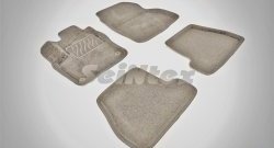 Коврики в салон (МКПП) SeiNtex Premium 3D 4 шт. (ворсовые, бежевые) Ford Focus  3 (2010-2019) универсал дорестайлинг, хэтчбэк дорестайлинг, седан дорестайлинг, седан рестайлинг, универсал рестайлинг, хэтчбэк рестайлинг