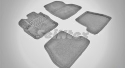 Коврики в салон (MКПП) SeiNtex Premium 3D 4 шт. (ворсовые, серые) Ford Focus  3 (2010-2019) универсал дорестайлинг, хэтчбэк дорестайлинг, седан дорестайлинг, седан рестайлинг, универсал рестайлинг, хэтчбэк рестайлинг