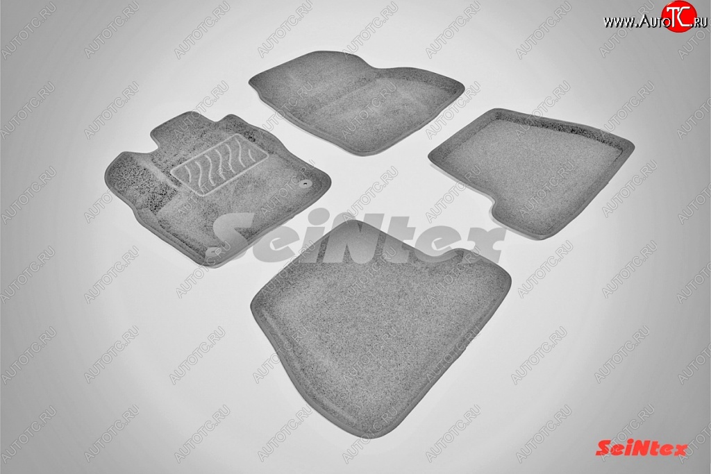 7 399 р. Коврики в салон (MКПП) SeiNtex Premium 3D 4 шт. (ворсовые, серые)  Ford Focus  3 (2010-2019) универсал дорестайлинг, хэтчбэк дорестайлинг, седан дорестайлинг, седан рестайлинг, универсал рестайлинг, хэтчбэк рестайлинг  с доставкой в г. Кемерово