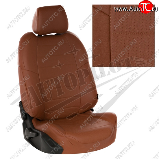 8 249 р. Чехлы сидений AUTOPILOT Экокожа (Sport/Titanium, Задняя спинка и сиденье 40/60)  Ford Focus  3 (2010-2019) универсал дорестайлинг, хэтчбэк дорестайлинг, седан дорестайлинг, седан рестайлинг, универсал рестайлинг, хэтчбэк рестайлинг (Коричневый + Коричневый)  с доставкой в г. Кемерово