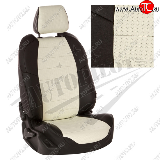 8 249 р. Чехлы сидений AUTOPILOT Экокожа (AmbienteTrend, задние спинка и сиденье 60/40)  Ford Focus  3 (2010-2019) универсал дорестайлинг, хэтчбэк дорестайлинг, седан дорестайлинг, седан рестайлинг, универсал рестайлинг, хэтчбэк рестайлинг (Черный + Белый)  с доставкой в г. Кемерово