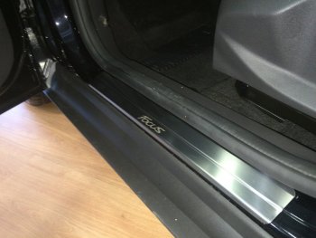 2 199 р. Накладки порожков салона INOX Ford Focus 3 универсал рестайлинг (2014-2019) (Нержавеющая сталь)  с доставкой в г. Кемерово. Увеличить фотографию 3