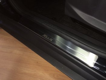 2 199 р. Накладки порожков салона INOX Ford Focus 3 универсал рестайлинг (2014-2019) (Нержавеющая сталь)  с доставкой в г. Кемерово. Увеличить фотографию 4