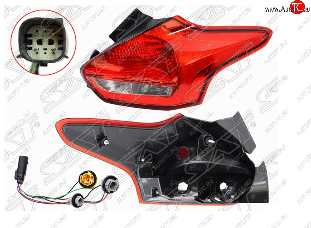 3 579 р. Правый фонарь задний SAT Ford Focus 3 хэтчбэк рестайлинг (2014-2019)  с доставкой в г. Кемерово