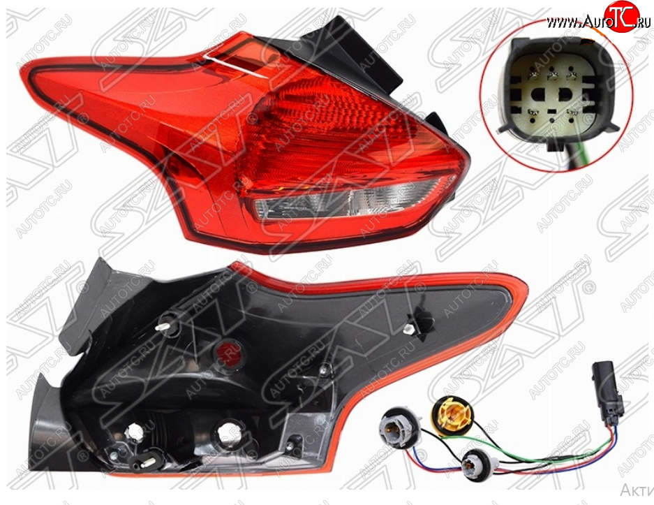 3 579 р. Левый фонарь задний SAT Ford Focus 3 хэтчбэк рестайлинг (2014-2019)  с доставкой в г. Кемерово