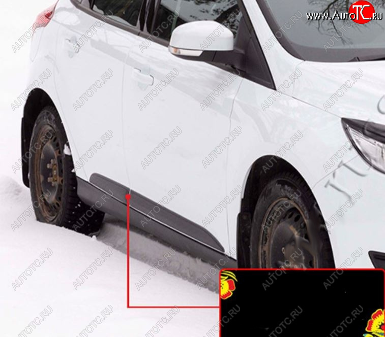 619 р. Молдинг двери задний правый RA Ford Focus 3 хэтчбэк рестайлинг (2014-2019) (Поверхность шагрень)  с доставкой в г. Кемерово