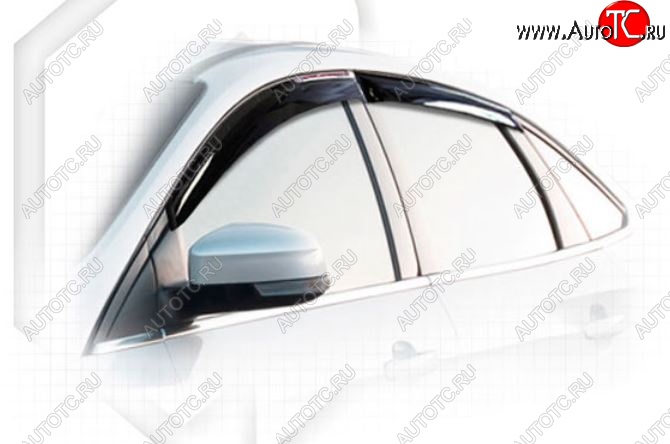 2 699 р. Дефлектора окон CA-Plastic Ford Focus 3 седан дорестайлинг (2011-2015) (Classic полупрозрачный, Без хром.молдинга)  с доставкой в г. Кемерово